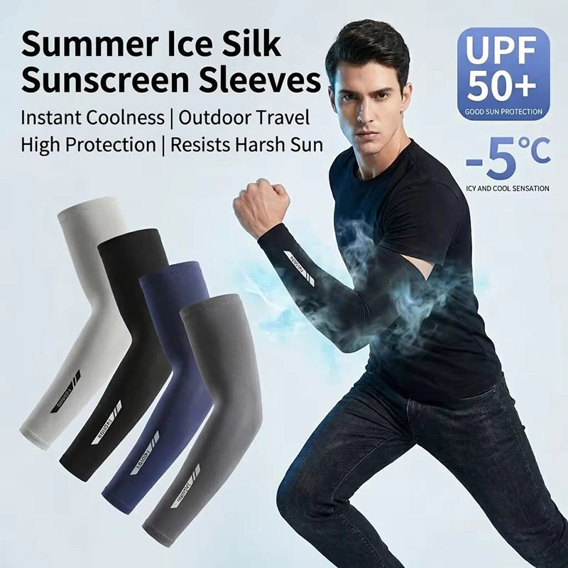UPF 50+ Ice Silk Arm Sleeves – UV Cooling for Cycling & Outdoors UV Arm Sleeves SWANS