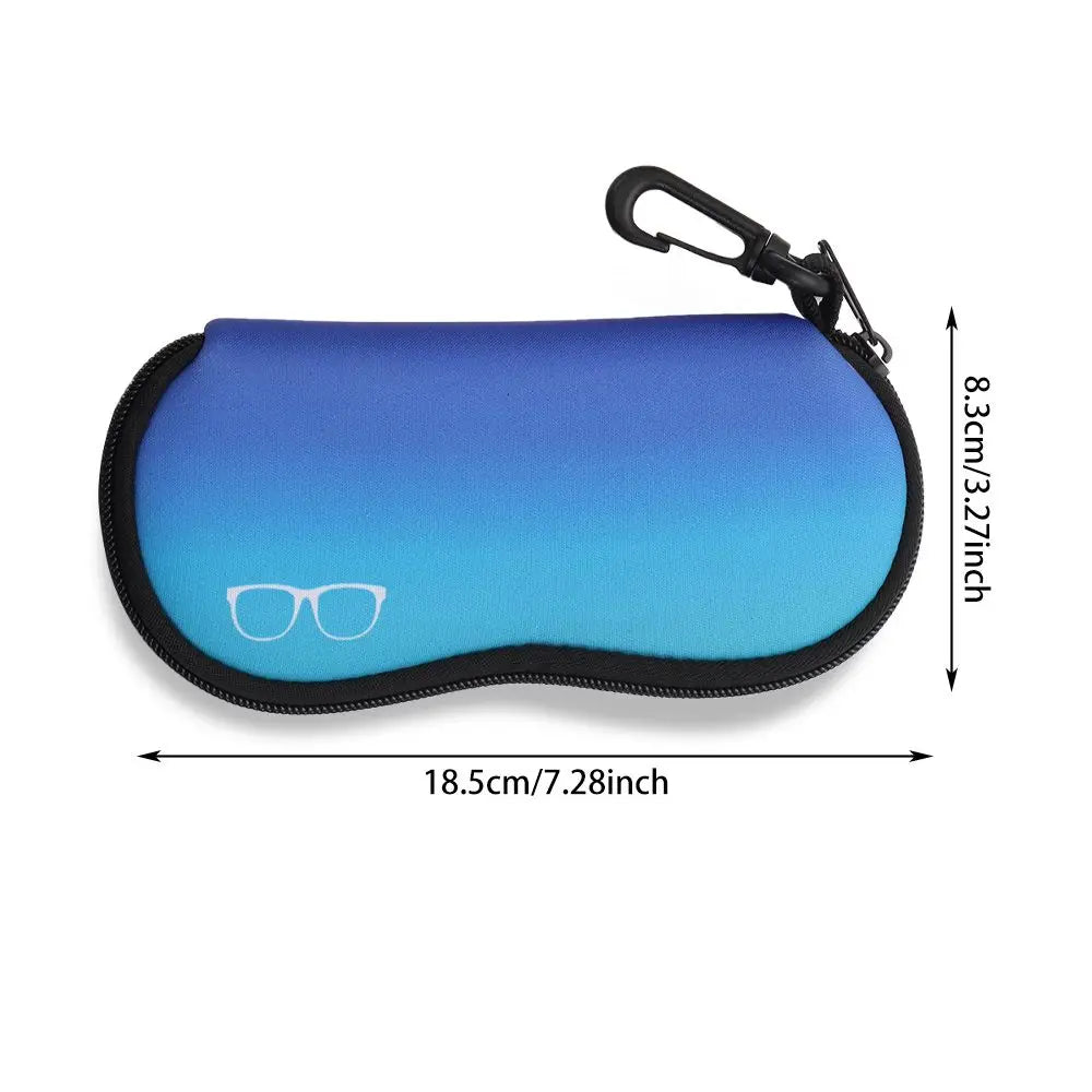 Neoprene Soft Glasses Case with Carabiner & Zipper Pouch Eyeglass Case SWANS