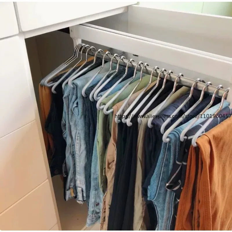 Pull-Out Closet Valet Rod – Ball Bearing Wardrobe Hanger Rail Wardrobe Valet Rod SWANS