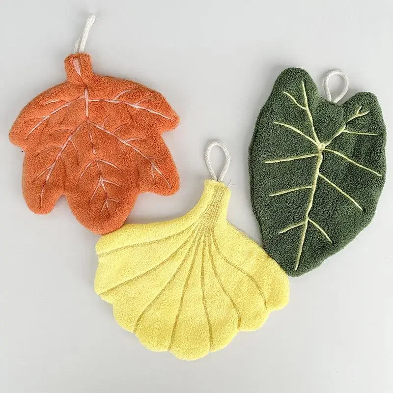 SWANS Leaf Hand Towel – Thick Soft Quick-Dry Hanging Towel Hanging Hand Towel SWANS