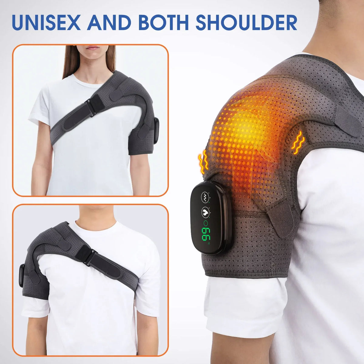 SWANS Electric Heating Shoulder Wrap – LED Massage Brace Heating Shoulder Wrap SWANS