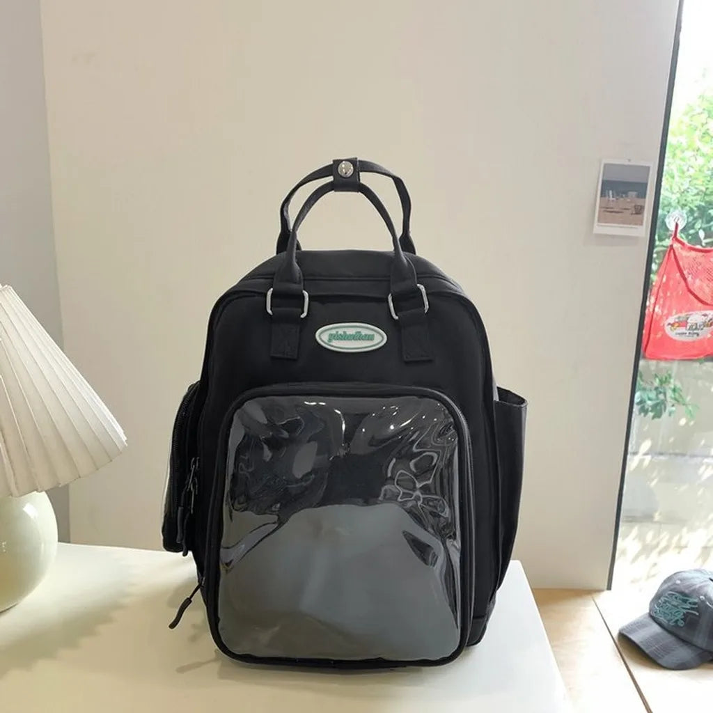 Transparent Ita Backpack – Large Capacity Pin Display Bag Ita Display Backpack SWANS Black