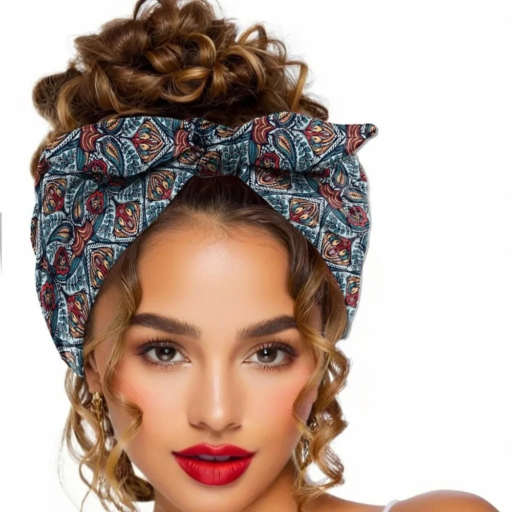 Wide Boho Knot Headband – Elastic Cotton Turban for Women Boho Knot Headband SWANS