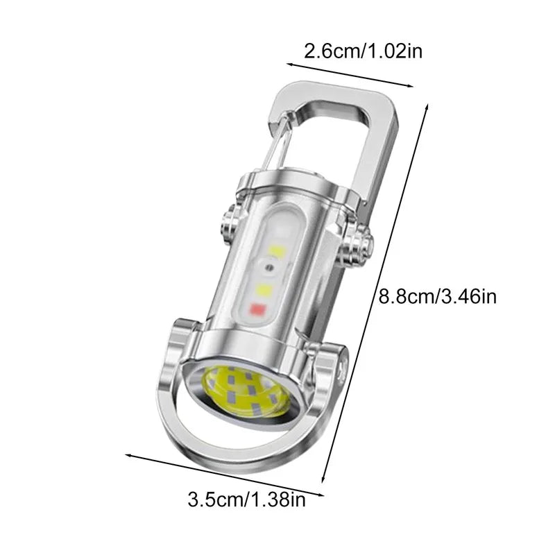 Rechargeable Mini LED Keychain Flashlight – 200LM, 7 Modes Keychain Flashlight SWANS