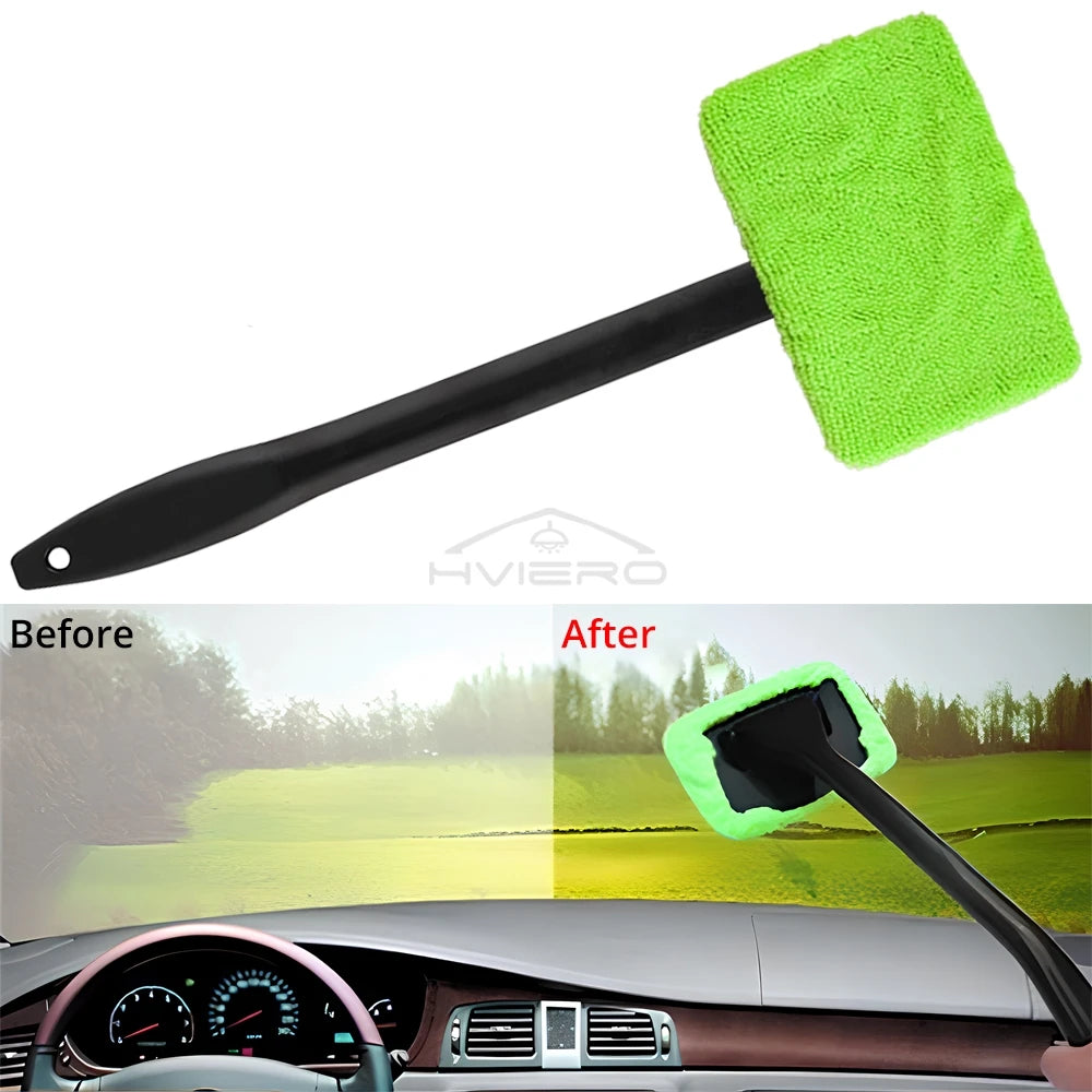 HVIERO Microfiber Car Window Cleaner Brush Long Handle Car Cleaning Brush SWANS