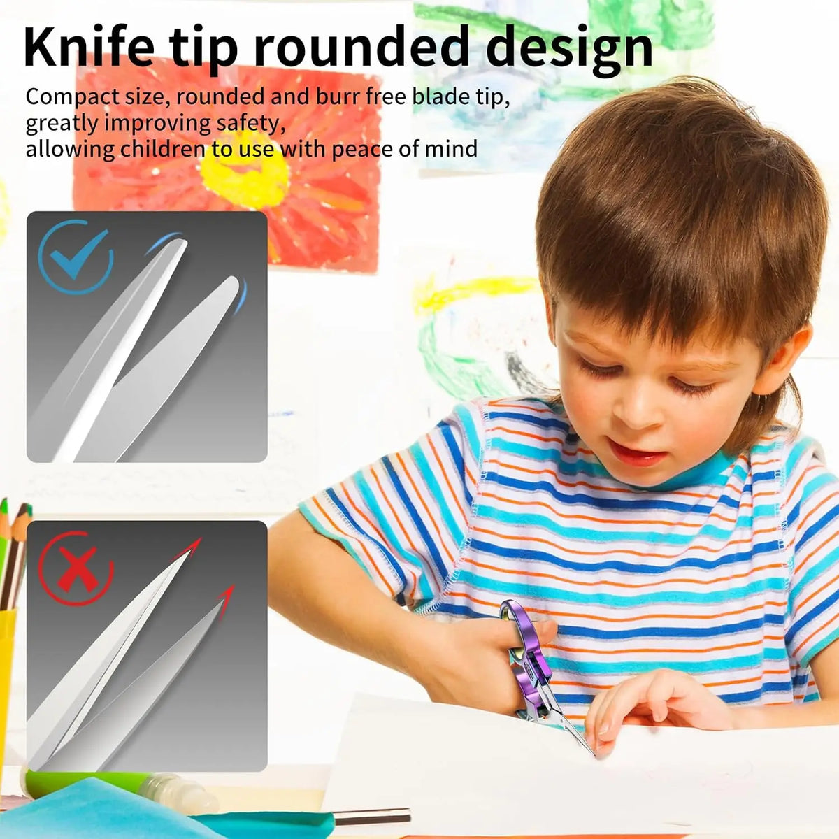Rainbow Folding Scissors – Portable Stainless Steel Craft Snips Folding Scissors SWANS