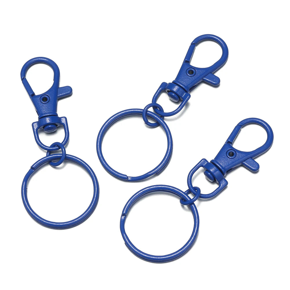 Multicolor Lobster Clasp Keyring Hooks with Adjustable Buckle Jewelry Findings SWANS Dark blue 5pcs