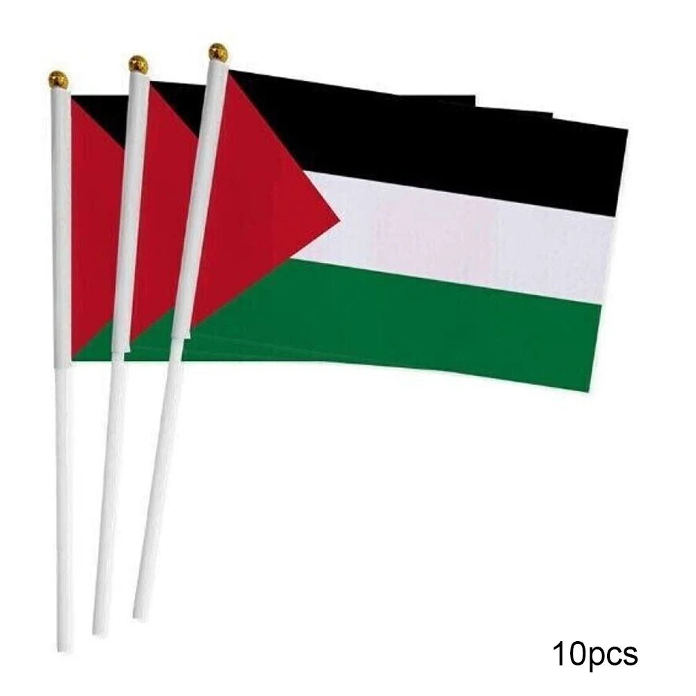 Palestine Hand Waving Mini Flags 5/10/20pcs – Polyester Banner Hand Waving Flags SWANS 10pcs 20 x 28cm