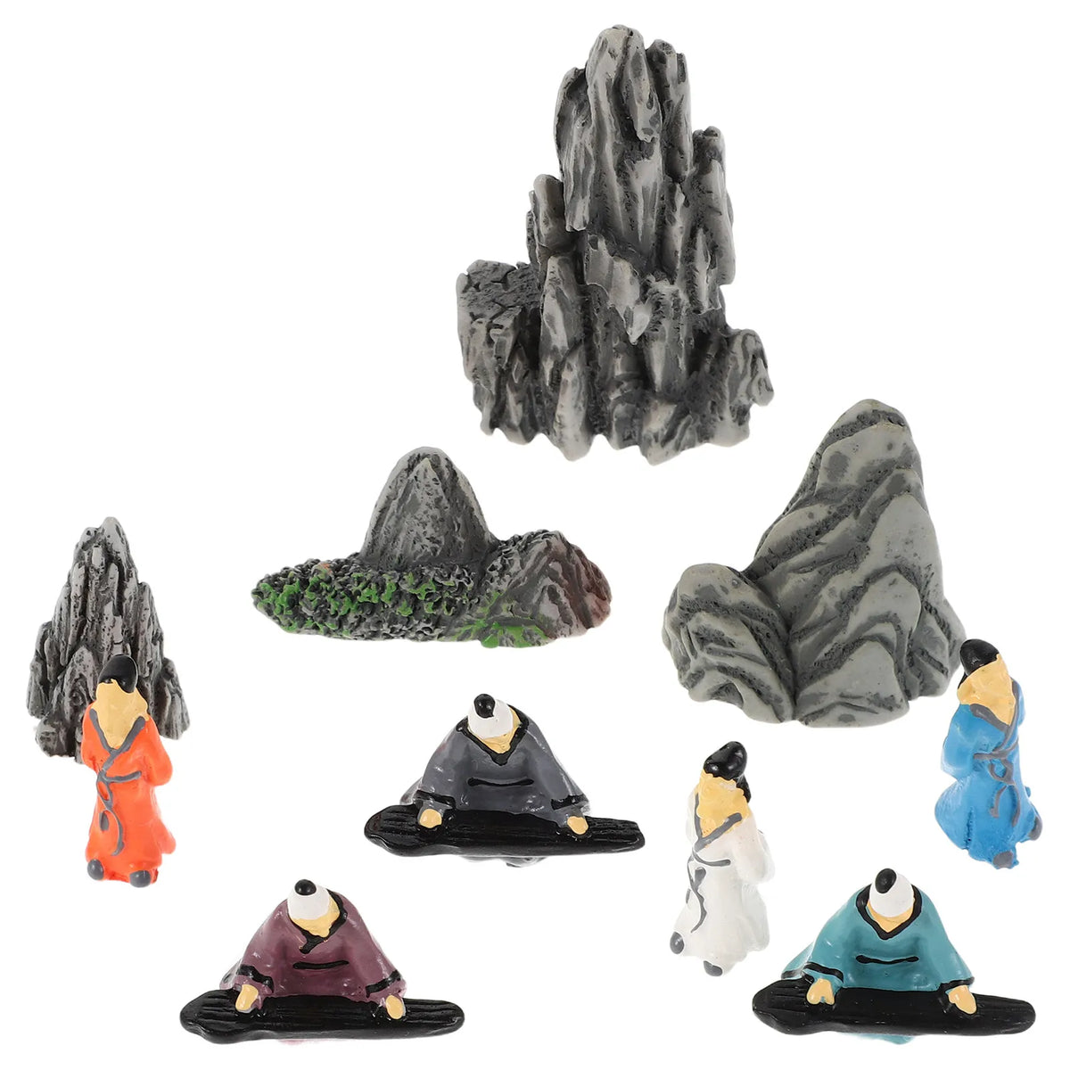10-Pack Resin Miniature Chinese Sculptures Bonsai Garden Ornaments Miniature Resin Figurines SWANS