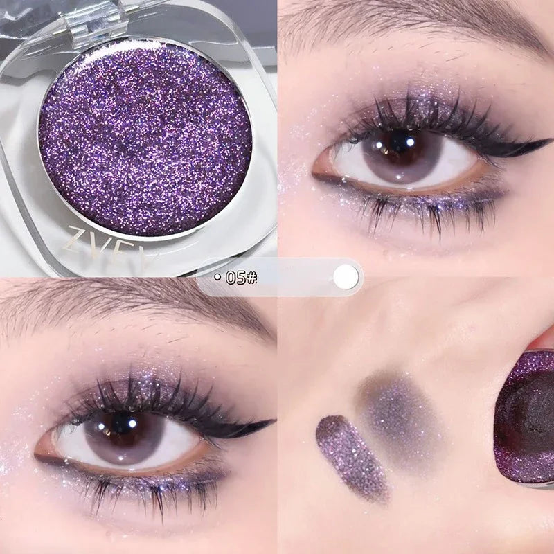 Purple Blue Shimmer Eyeshadow Palette – Glitter & Pearl Eyeshadow Palette SWANS 05