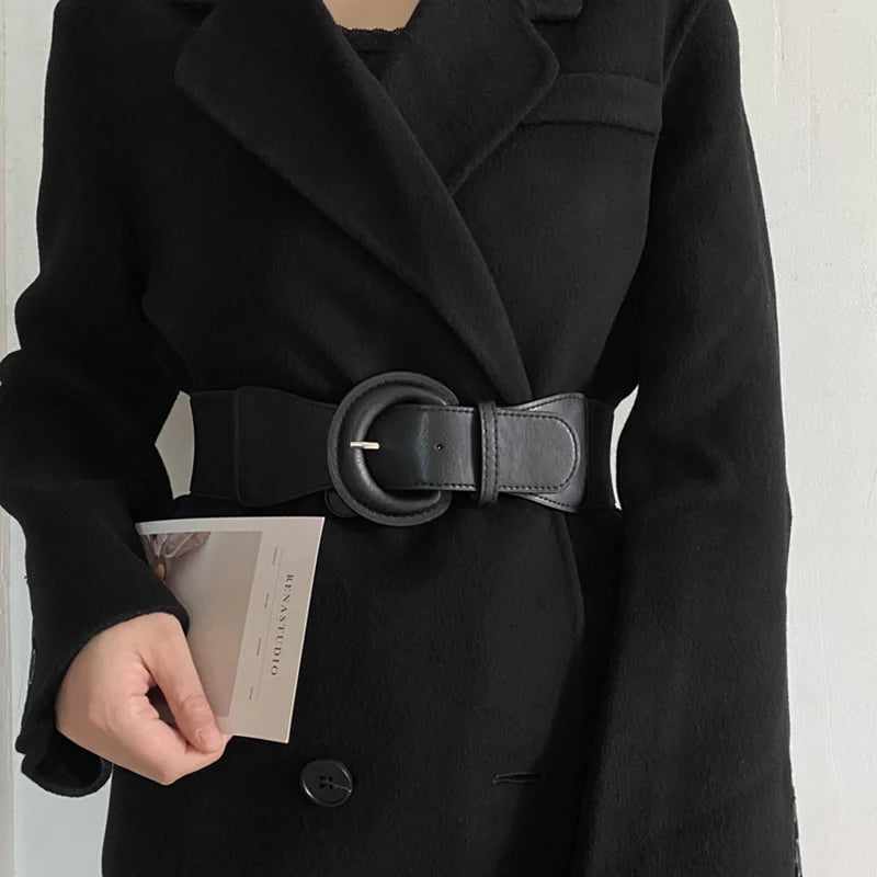 Women's Wide Elastic Waist Belt – Korean Fashion Cummerbund Wide Waist Belt SWANS