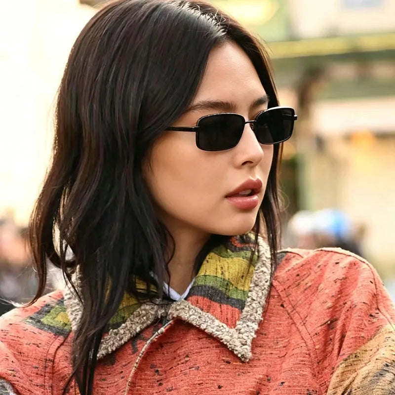 TOYEARN Rectangle Metal Sunglasses Unisex Vintage UV400 Rectangle Sunglasses SWANS