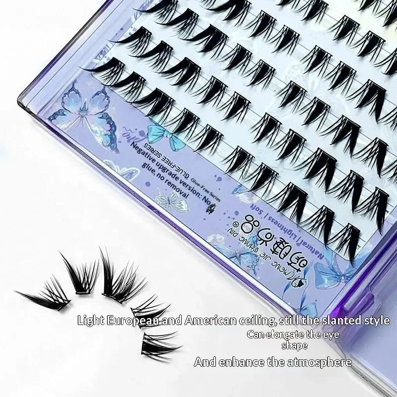 Self-Adhesive False Eyelashes – Fluffy Winged Fox Eye Lashes False Eyelashes SWANS