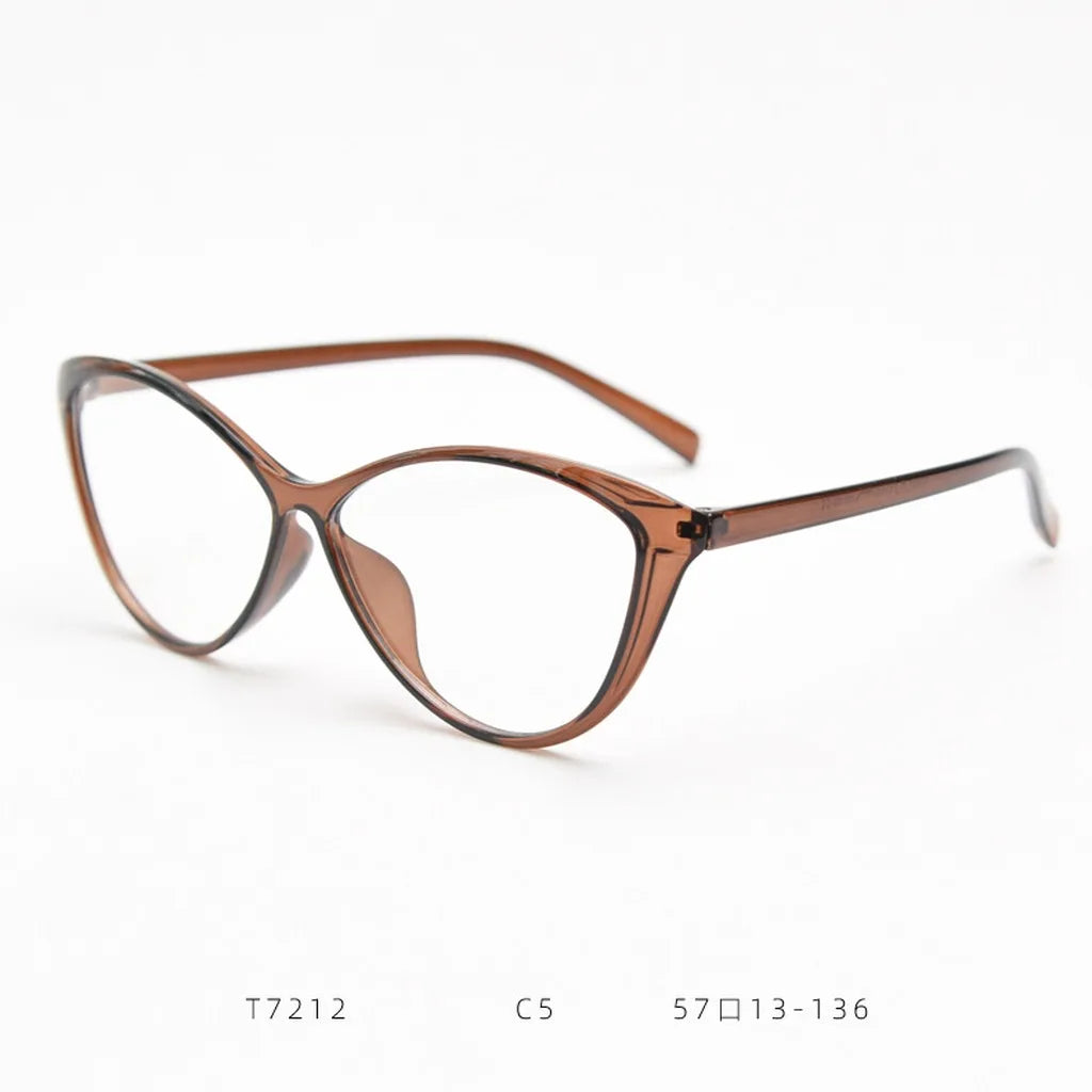 TR90 Cat Eye Blue Light Blocking Glasses Frame Women Eyeglasses Frame SWANS Dark Brown