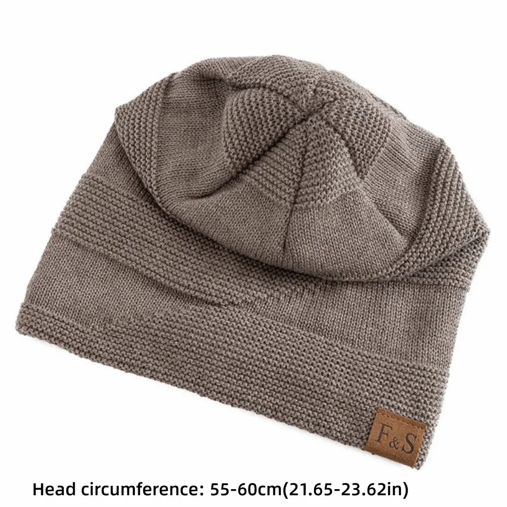 Fur Lined Knit Winter Beanie Hat – Slouchy Cuffed Unisex Cap Winter Beanie Hat SWANS