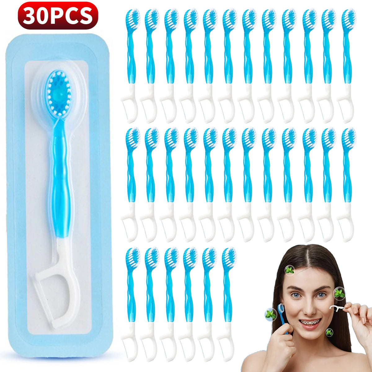 SWANS Mint Bead Travel Toothbrush – 5-in-1 Mini Brush Travel Toothbrush SWANS BZ 30 Mint Single