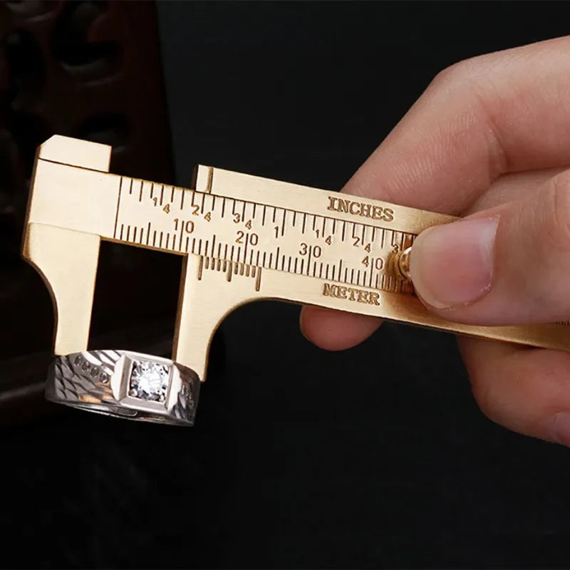 Brass Vernier Caliper Pocket Slide Ruler MM/Inch DIY Jewelry Vernier Caliper SWANS