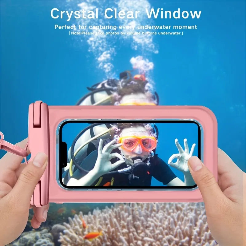 SWANS Waterproof Phone Bag – Swimming Diving Pouch Waterproof Phone Pouch SWANS Pink 1pc