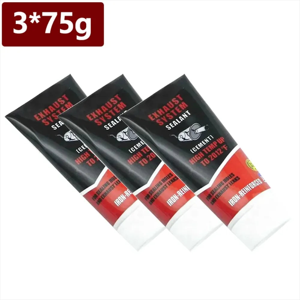 High-Temp Exhaust Pipe Sealant – Car & Motorcycle Muffler Repair Exhaust Pipe Sealant SWANS 3pcs 75g