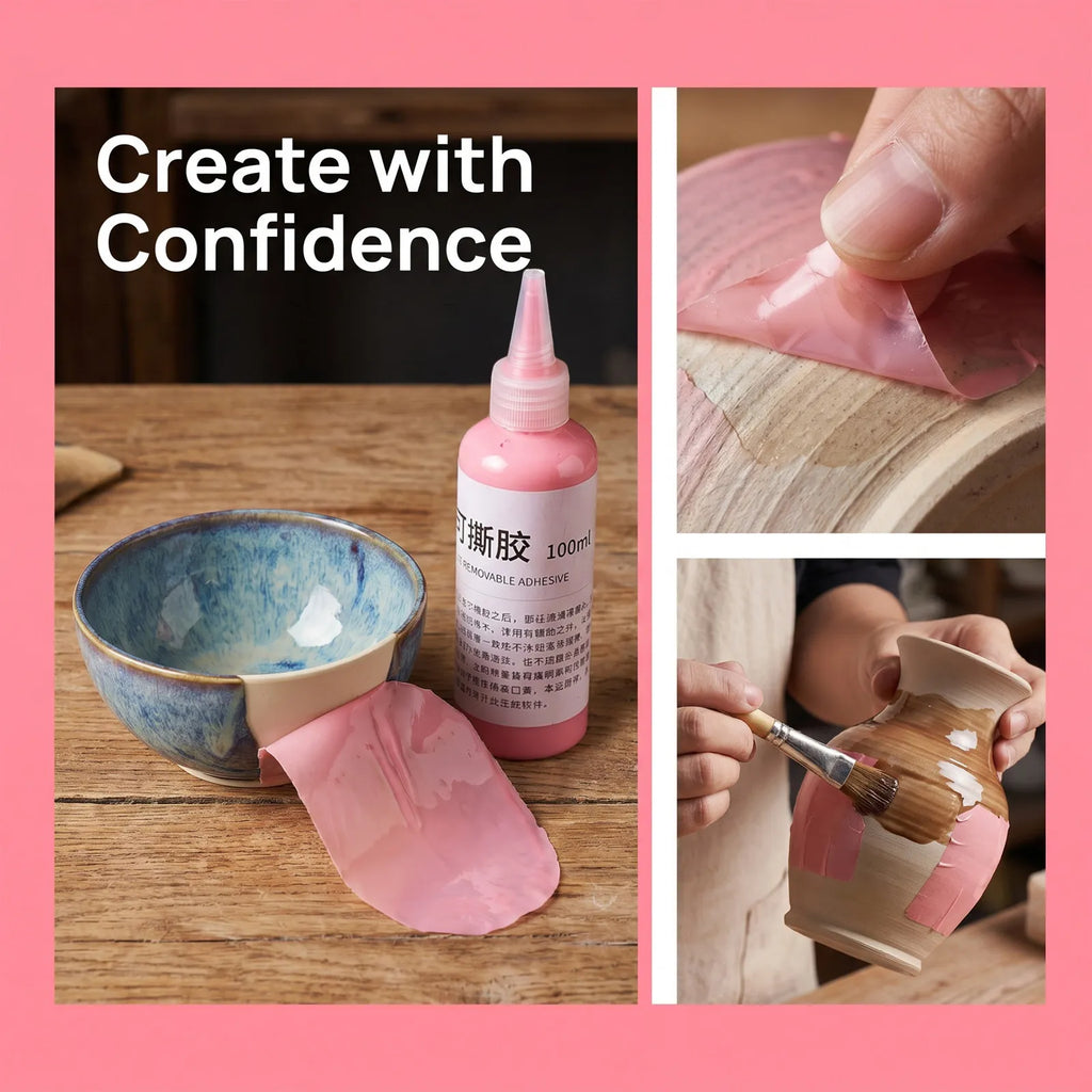 Peelable Pottery Masking Fluid – Ceramic Glaze Resist Coating Ceramic Masking Fluid SWANS
