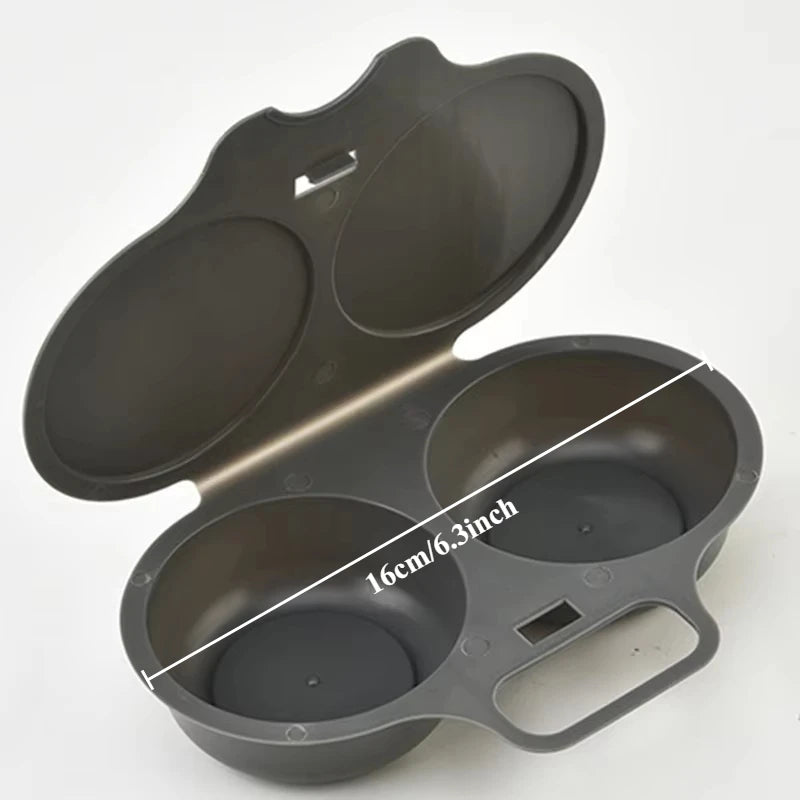 SWANS Microwave Egg Poacher – Round Plastic Egg Steamer Microwave Egg Poacher SWANS Grey