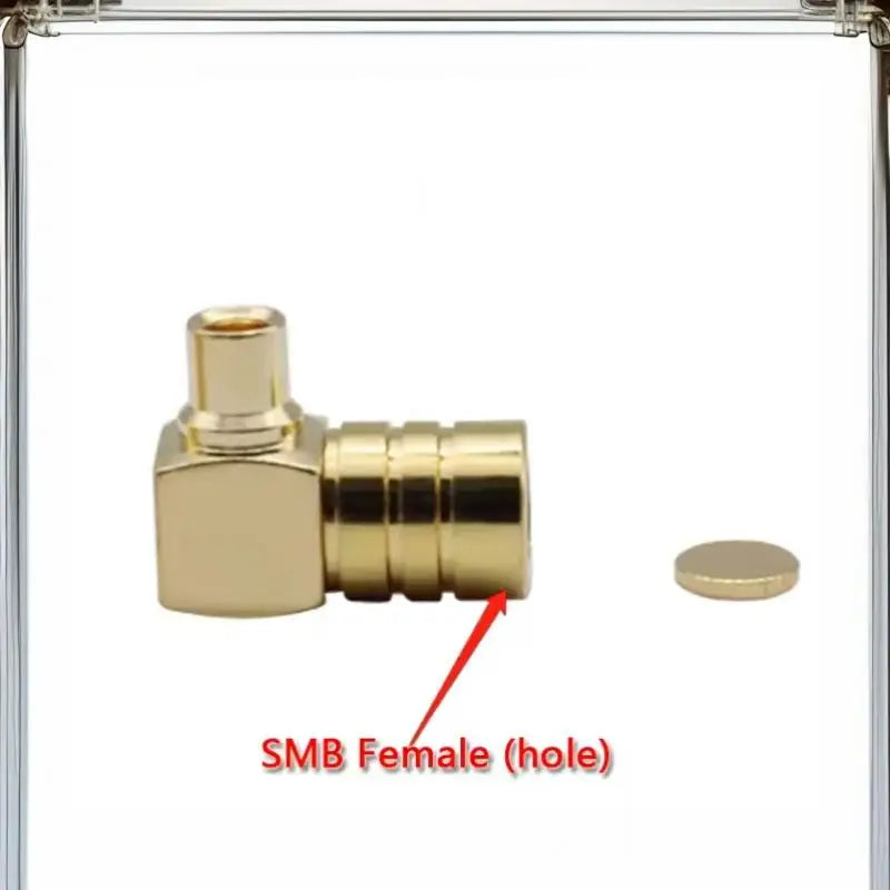 SMB Female 90° Right Angle RF Connector 50Ω – RG405 RG086 RF Coaxial Connector SWANS 1PCS