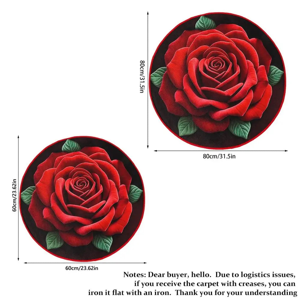 Non-Slip Rose Round Rug – Quick-Dry Absorbent Floor Mat Decorative Floor Rug SWANS
