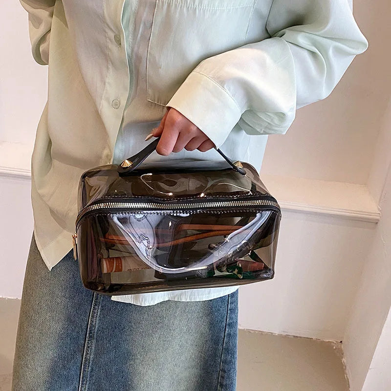 Clear Makeup Bag Large Capacity Travel Cosmetic Organizer Cosmetic Travel Bag SWANS