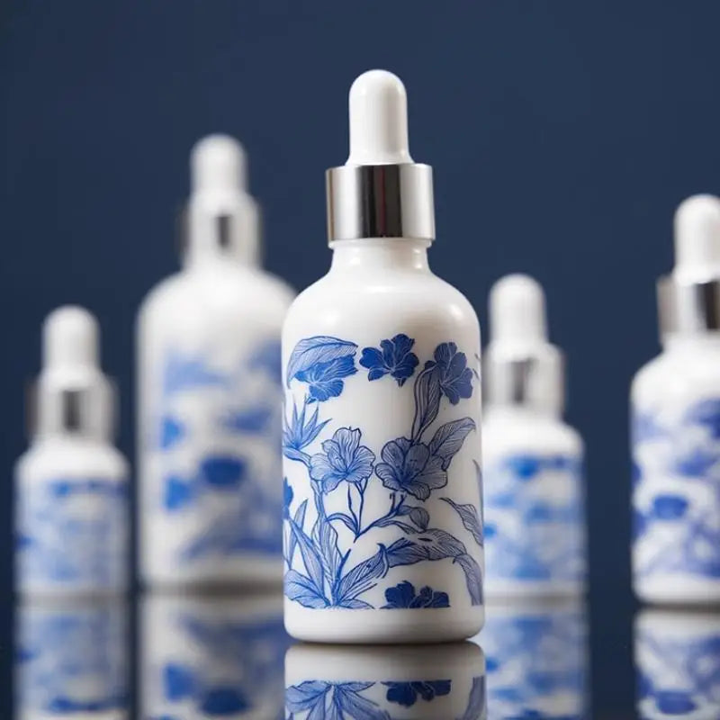 Ceramic Blue & White Porcelain Essential Oil Dropper Bottles Essential Oil Bottle SWANS