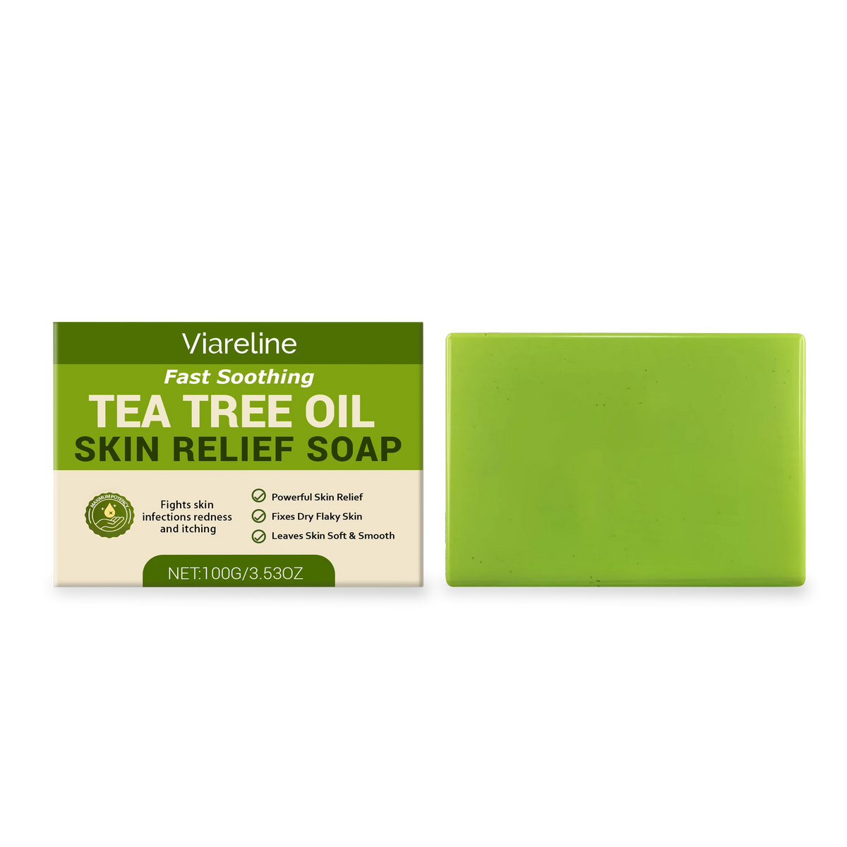Tea Tree Oil Soap Bar – Deep Cleansing & Oil Control 100g Cleansing Soap Bar SWANS 1PCS 100g