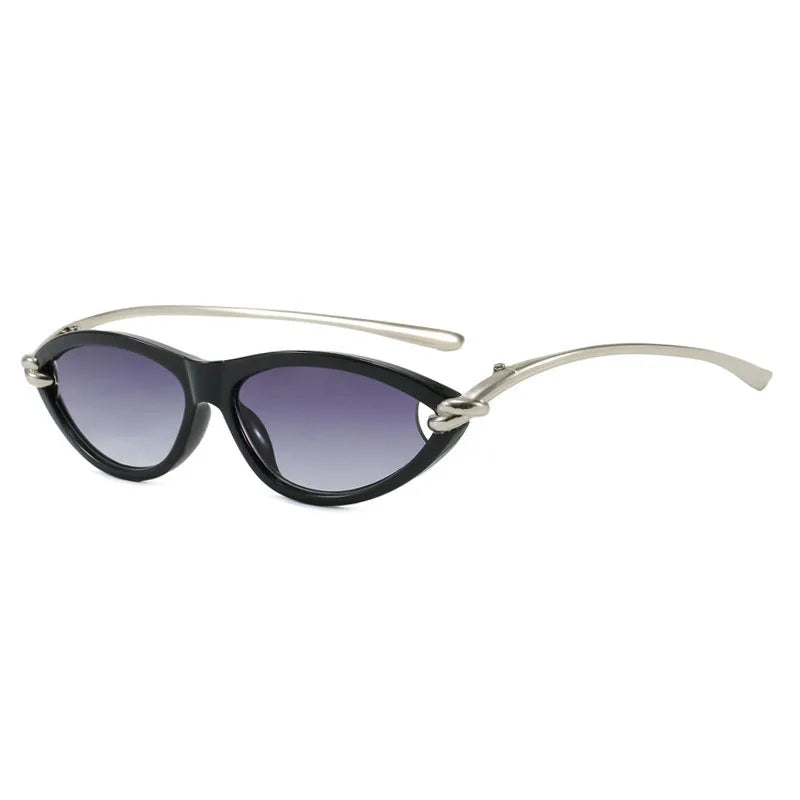 Y2K Vintage Cat Eye Sunglasses UV400 Gradient – Women Cat Eye Sunglasses SWANS Black Gray