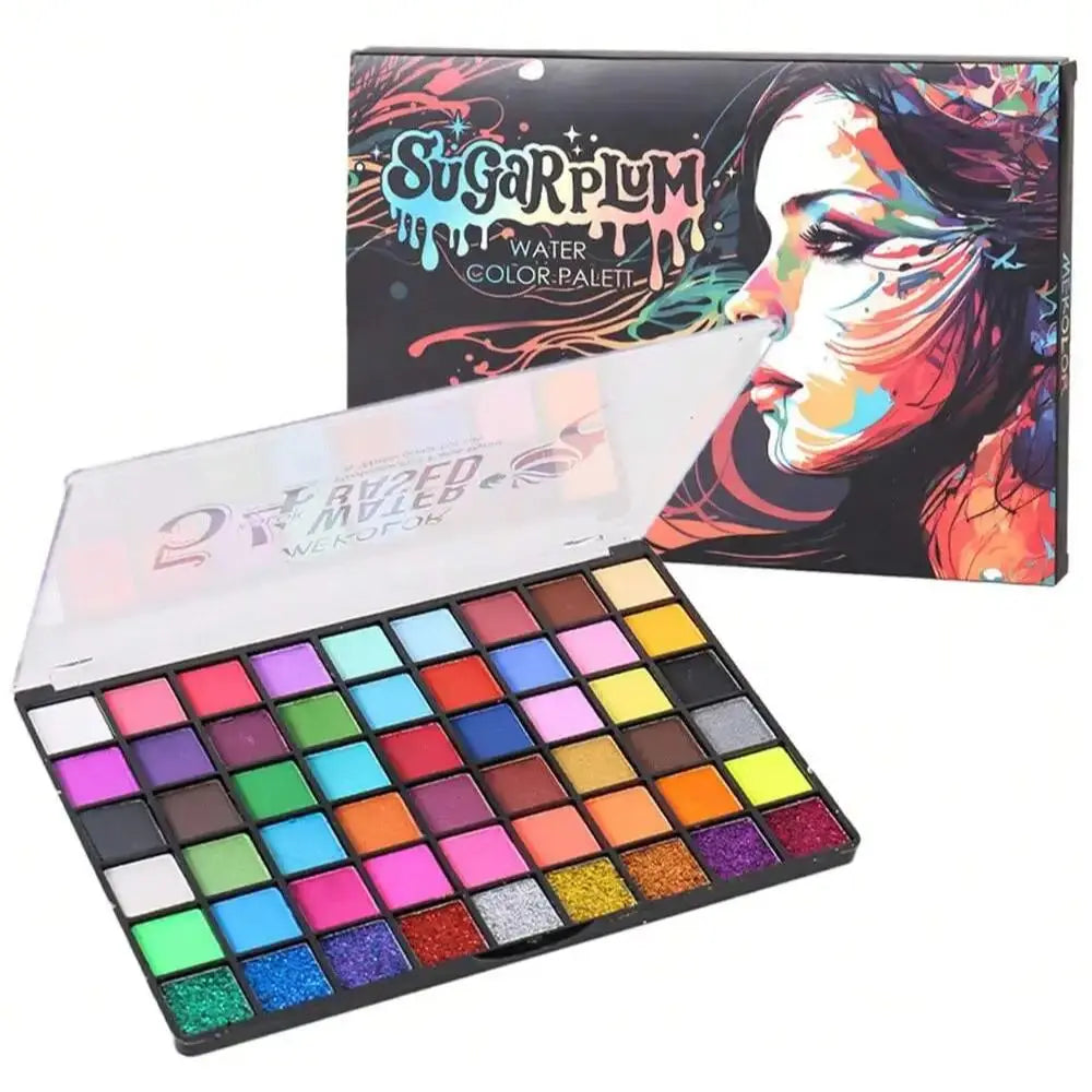 54-Color Water-Activated Face & Body Paint Palette – Pro Kit Face & Body Paint SWANS Default Title