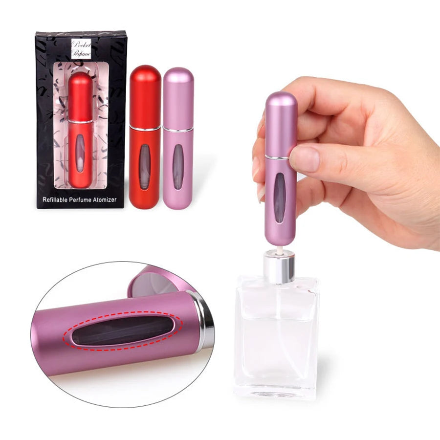 5ml Refillable Perfume Atomizer Bottles – Aluminum Base 1–12 Pack Perfume Atomizer Bottle SWANS
