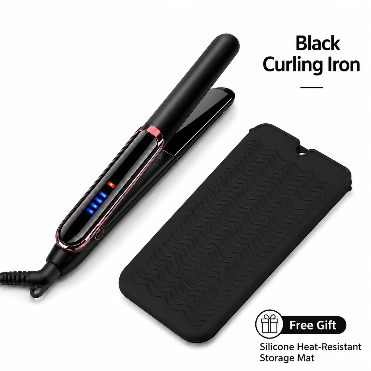 YIBER Mini Hair Straightener & Curler – Ceramic Flat Iron Hair Flat Iron SWANS Black 100V-240V EU Plug