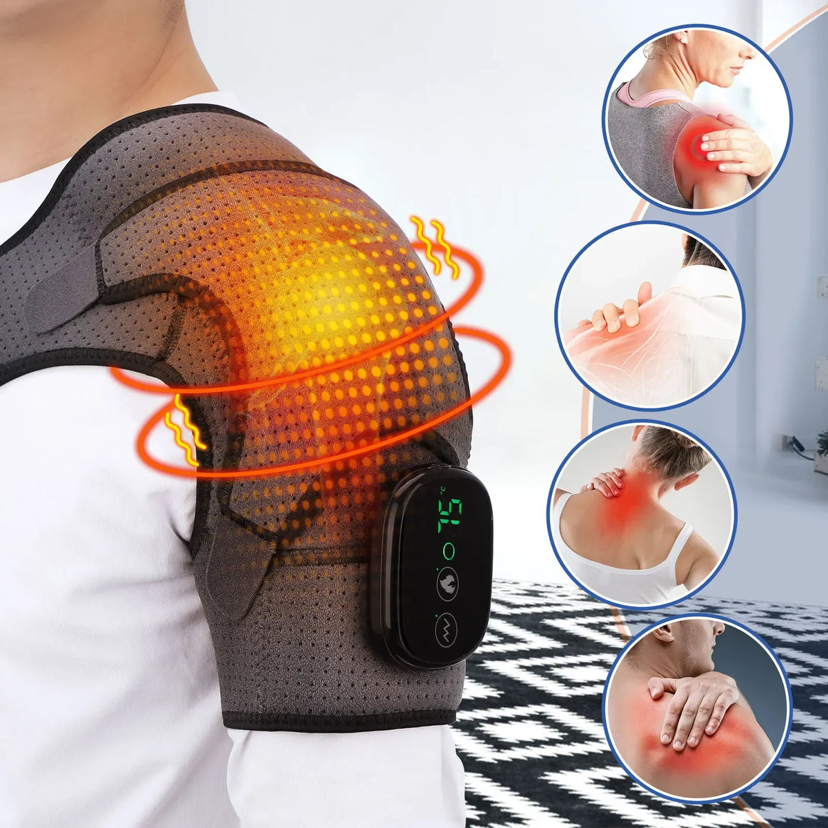 Electric Heated Shoulder Massage Belt – Warming Shawl | SWANS Shoulder Massage Belt SWANS