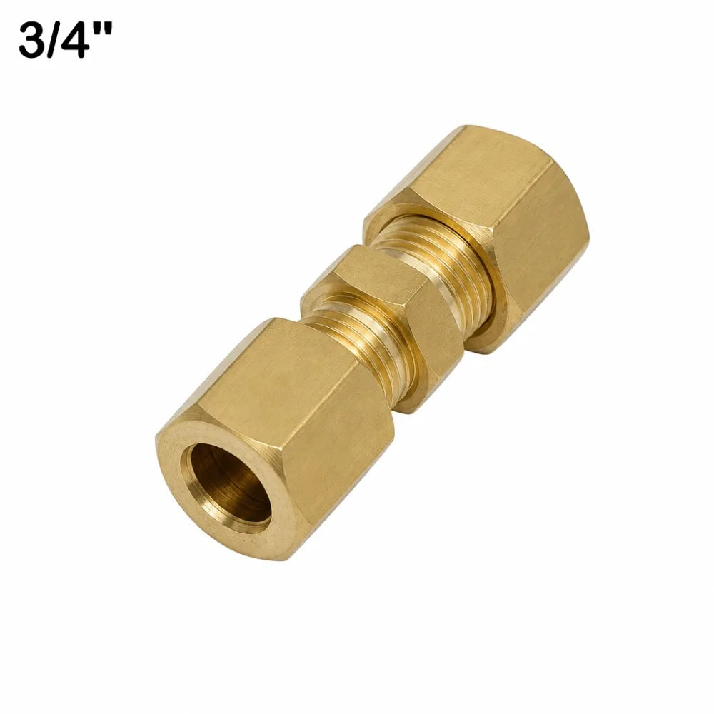 Brass Compression Straight Fitting – Multiple Sizes Tube Connector Compression Tube Fitting SWANS 3-4-