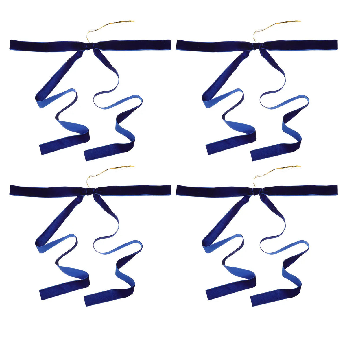 4-Pack Christmas Bow Ornaments – Elegant Bowknot Tree Decor Christmas Bow Ornaments SWANS