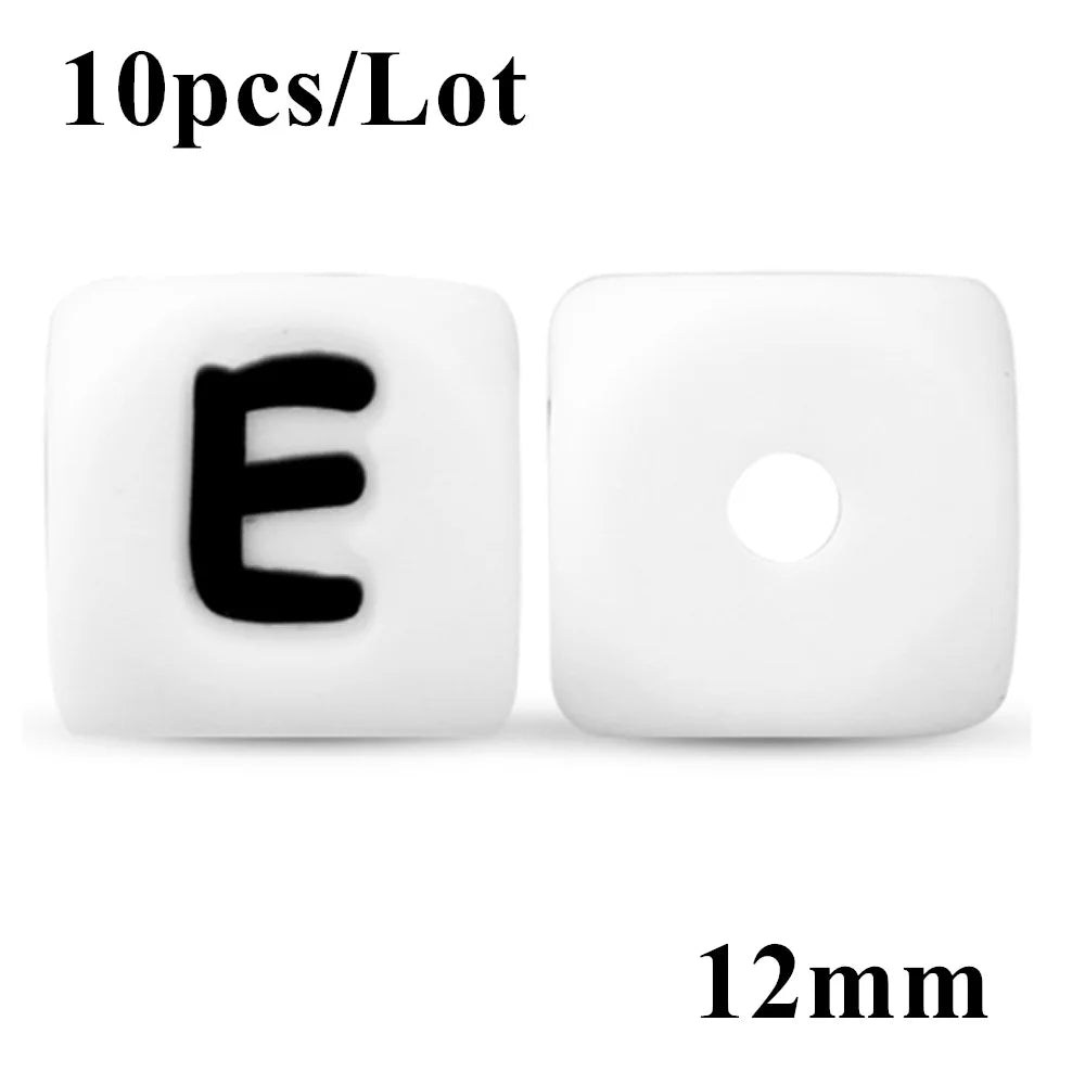 12mm Silicone Letter Beads – DIY Alphabet Jewelry Making Beads Alphabet Craft Beads SWANS E