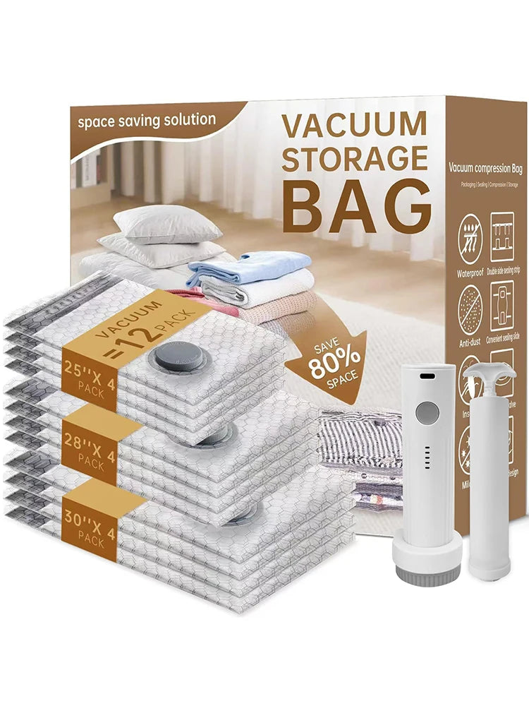Vacuum Compression Bags for Travel – Clothes & Blanket Storage Vacuum Storage Bag SWANS