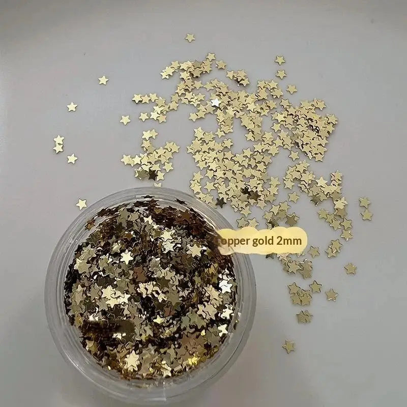 YOVIP Star Nail Glitter – 5-Color Resin Flakes for Nail Art Nail Art Glitter SWANS A4