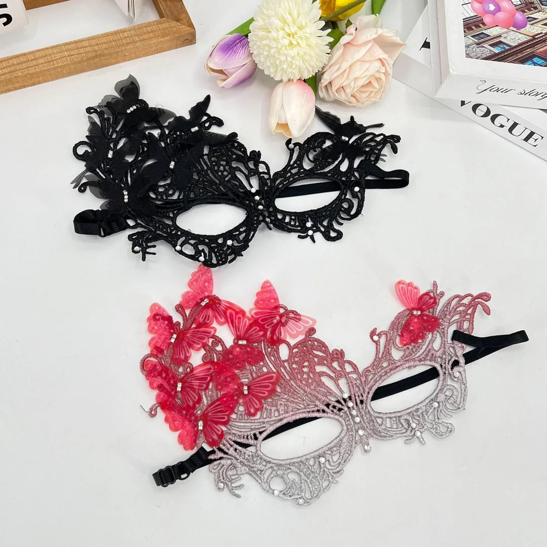 Rhinestone Butterfly Masquerade Mask – Lace Gradient Half Face Masquerade Mask SWANS
