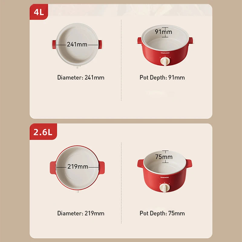 DAEWOO S29 1200W Multi-Function Electric Hot Pot Cooker Electric Hot Pot Cooker SWANS