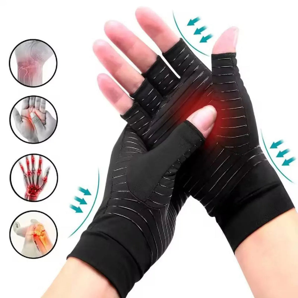 SWANS Copper Infused Compression Fingerless Gloves – Unisex Compression Fingerless Gloves SWANS