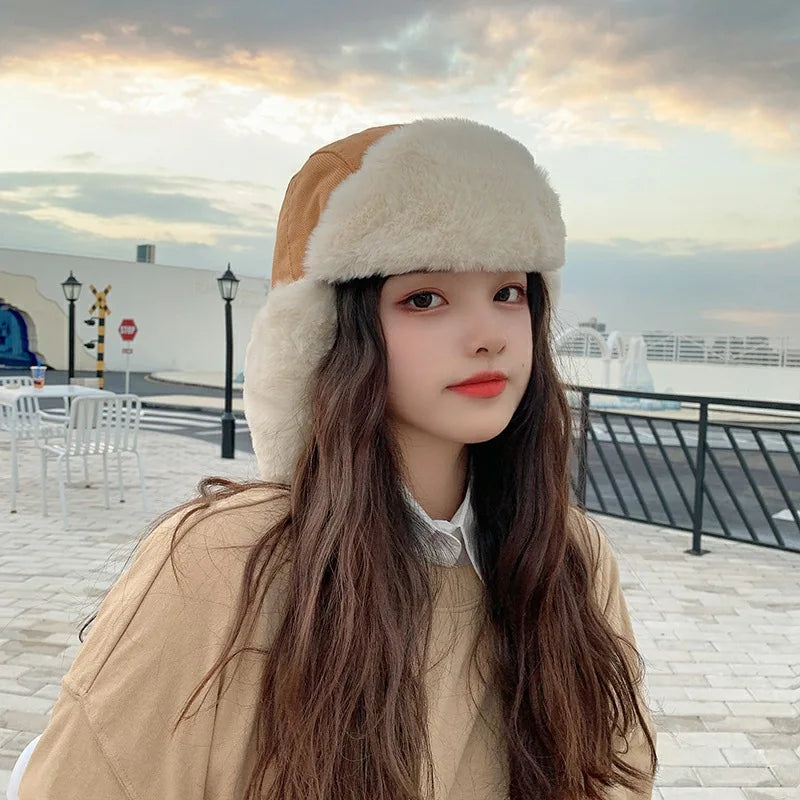 Women's Windproof Winter Knit Hat with Warm Ear Flaps | FAITOLAGI Winter Ear Flap Hat SWANS