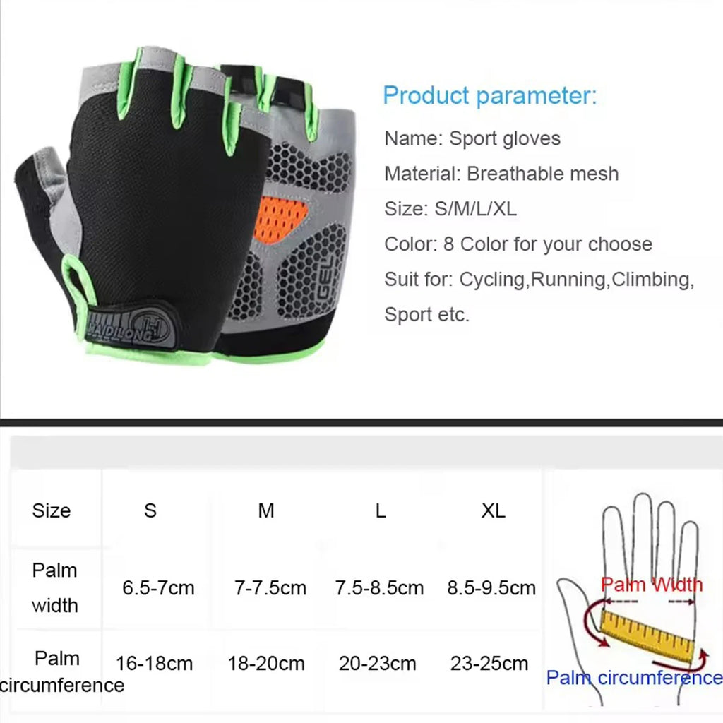Fingerless Gym Gloves – Unisex Breathable Anti-Slip Fitness Fitness Training Gloves SWANS