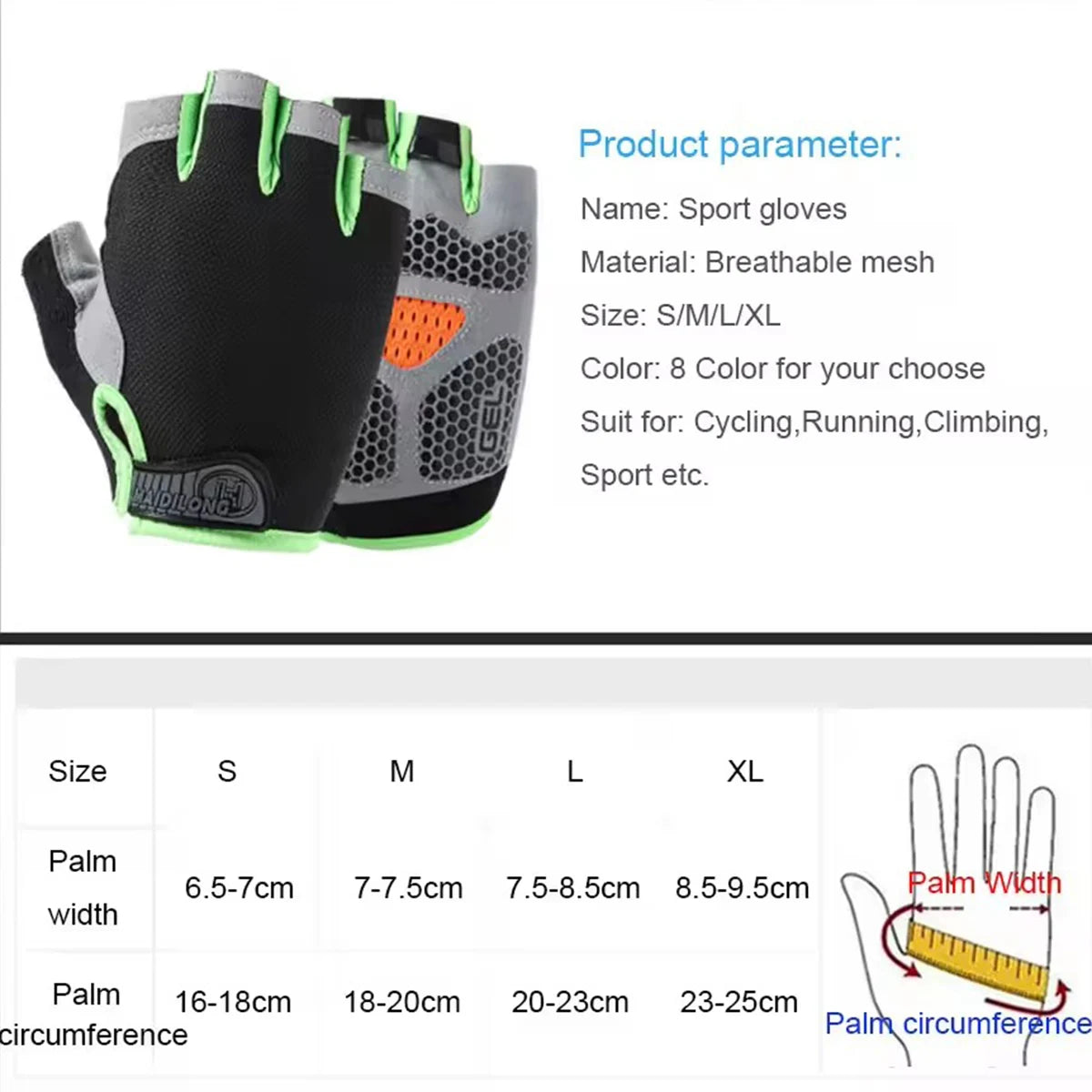Fingerless Gym Gloves – Unisex Breathable Anti-Slip Fitness Fitness Training Gloves SWANS