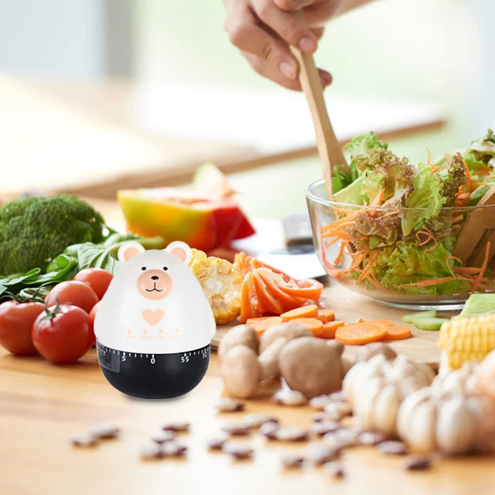 Bear Shape Mechanical Kitchen Timer – Cute Cartoon Countdown Mechanical Kitchen Timer SWANS