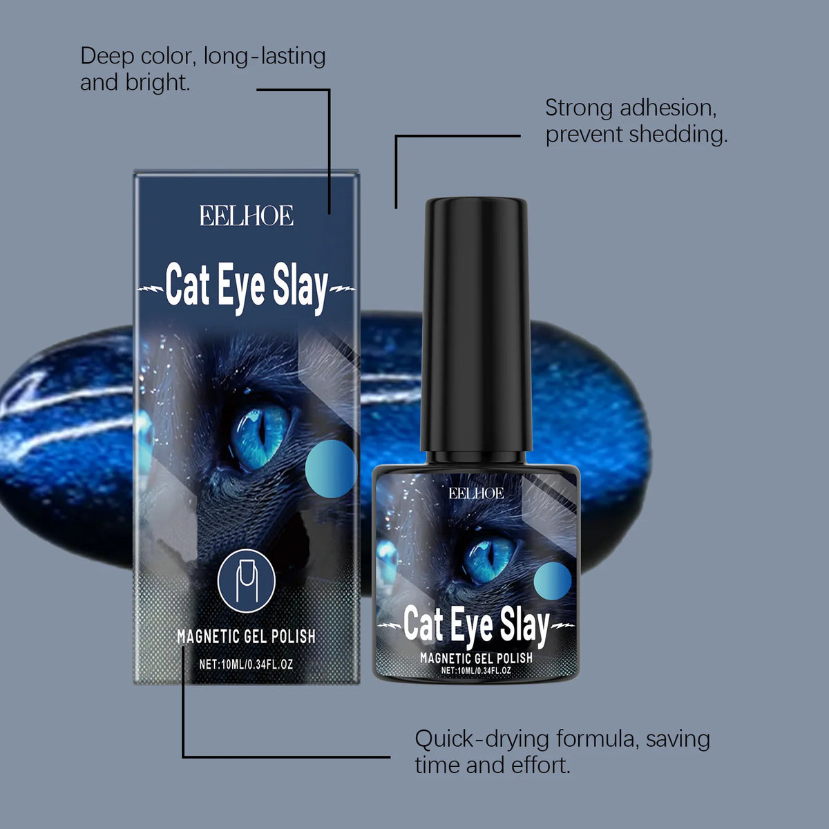 EELHOE Cat Eye Magnetic Gel Nail Polish UV LED Soak Off 10ml Cat Eye Gel Polish SWANS