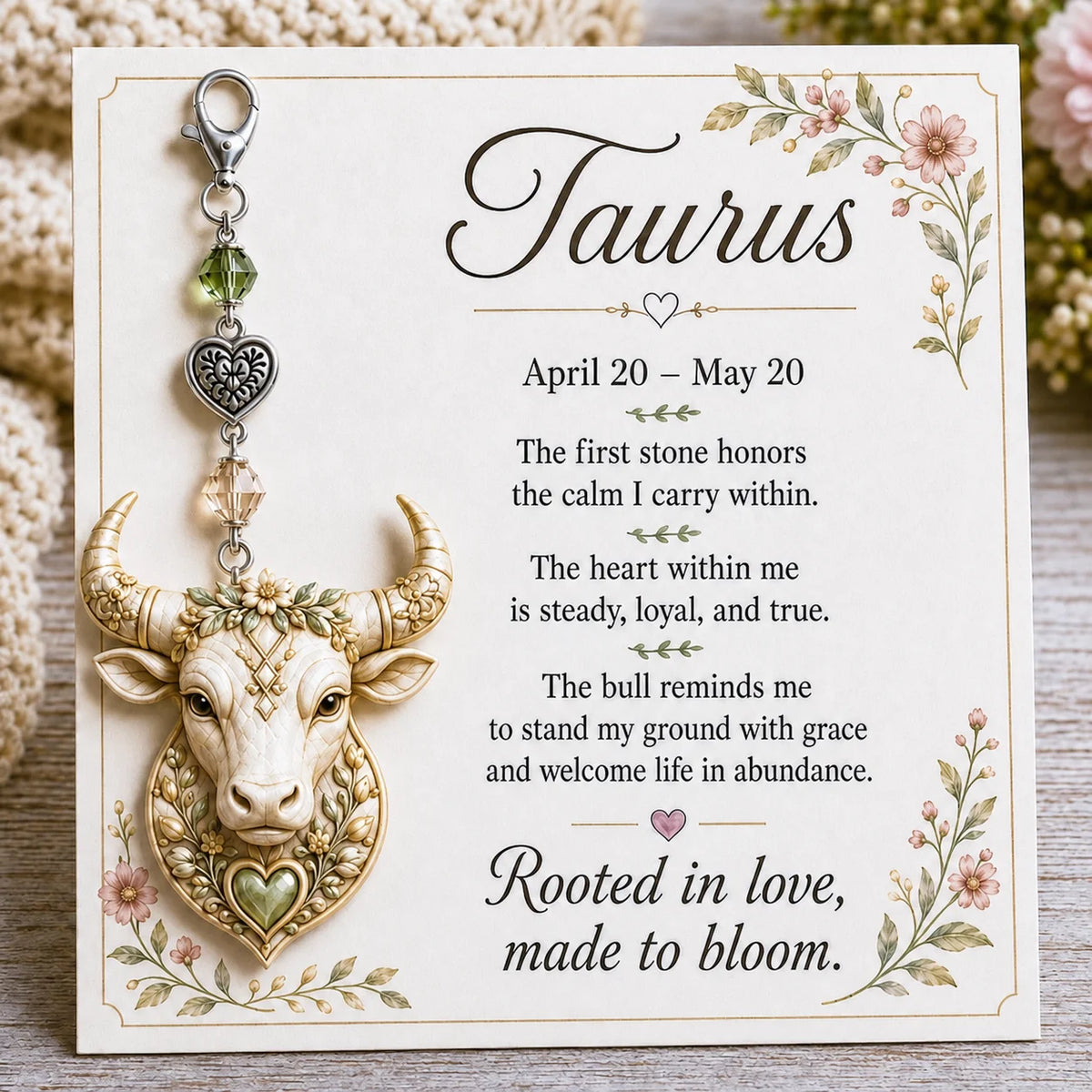 Zodiac Sign Acrylic Keychain – Astrology Horoscope Gift Zodiac Keychain SWANS acrylic-Taurus