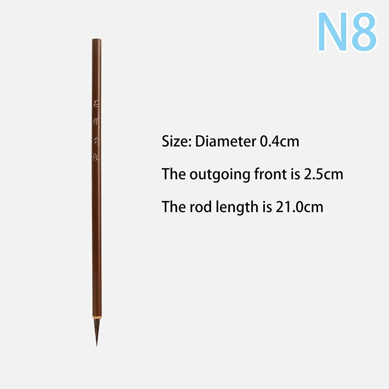 Wolf Hair Nail Art Brush – Bamboo Watercolor & Calligraphy Pen Nail Art Brush SWANS 8